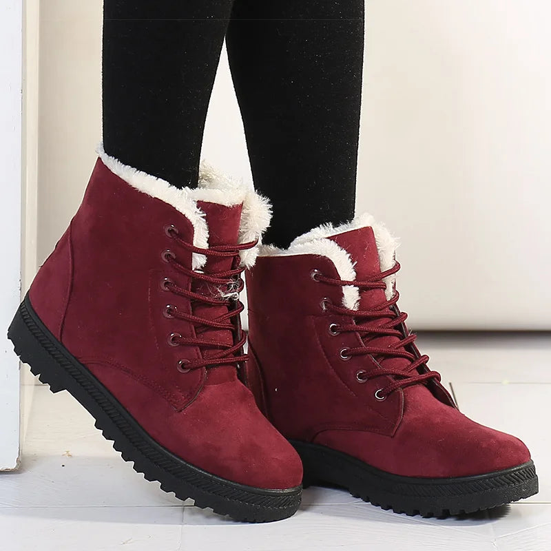 Lässige Knöchel Winterstiefel mit Wollfutter für Damen | Ideal für das tägliche Tragen