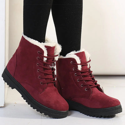 Lässige Knöchel Winterstiefel mit Wollfutter für Damen | Ideal für das tägliche Tragen