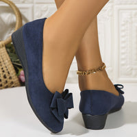 Damen Ballerinas mit Orthopädischer Keilsohle und Schleifendetail Slip-On Komfort in Blau