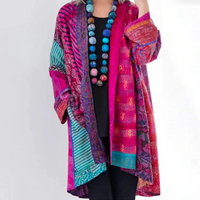 Damen Boho Strickjacke in Duster-Länge Locker Geschnitten Elegant und Vielseitig in Rosa