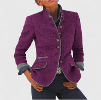 Damen Formeller Cardigan mit Knopfleiste Eleganter Büro-Strickjacke in Lila