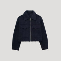 Damen Kurze Winterjacke mit Reißverschluss Modernes Design für kalte Tage in Marine
