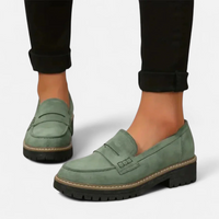 Damen Loafer mit Orthopädischer Arch Support und Markanter Sohle für Sommer in Grün