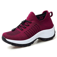 Damen Orthopädische Plateau-Sneaker mit Arch Support und Gedämpfter Sohle in Rot