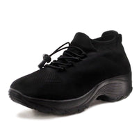 Damen Orthopädische Plateau-Sneaker mit Arch Support und Gedämpfter Sohle in Mitternachtsschwarz