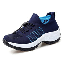 Damen Orthopädische Plateau-Sneaker mit Arch Support und Gedämpfter Sohle in Weiße Blau