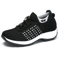 Damen Orthopädische Plateau-Sneaker mit Arch Support und Gedämpfter Sohle in Schwarz Weiß