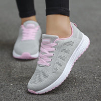 Damen Orthopädische Sneaker mit Schnürsenkel und Arch Support für Komfort und Stil in Graurosa