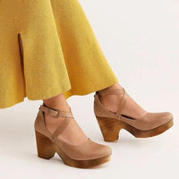 Damen Plateau Sandalen mit Orthopädischer Arch Support und Schnallenriemen Sommer Schuhe in Khaki