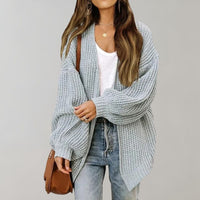 Damen Strickjacke Offen – Elegante Übergangsjacke, Vielseitige Cardigan für Alltag und Büro in Grau