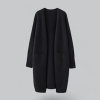 Damen Warme Strickjacke mit Offener Front Komfortabel und Vielseitig für Herbst und Winter in Schwarz