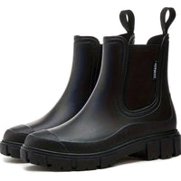 Damen Wasserdichte Orthopädische Chelsea Stiefel mit Arch Support und Blockabsatz in Schwarz