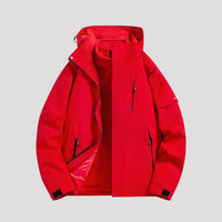 Damen Wasserdichte Outdoor Windbreaker Jacke Leicht & Windabweisend für Aktive in Rot