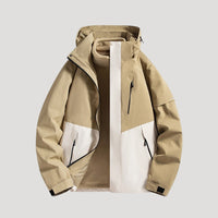 Damen Wasserdichte Outdoor Windbreaker Jacke Leicht & Windabweisend für Aktive in Beige