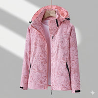 Damen Winterjacke Wasserdicht Gefüttert Outdoorjacke mit Verstellbarer Kapuze in Rosa