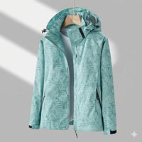 Damen Winterjacke Wasserdicht Gefüttert Outdoorjacke mit Verstellbarer Kapuze in Grün