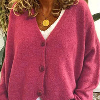 Damenjacke V-Ausschnitt – Elegante Strickjacke für Alltag und Büro, Vielseitig Kombinierbar, Jacken Damen in Rosa