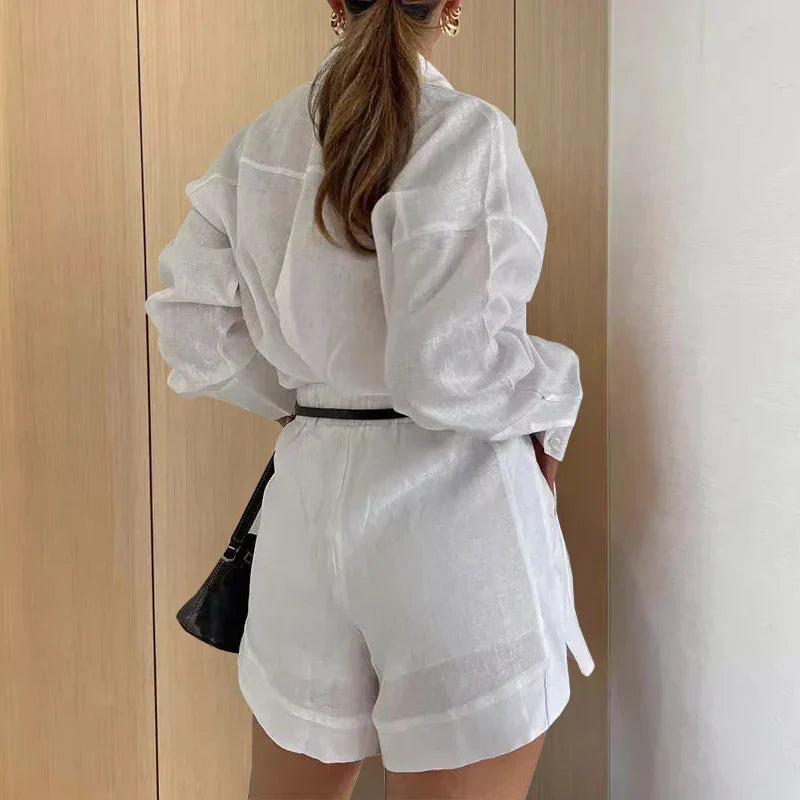 Fudus | Lässiges Atmungsaktives Schickes Satz (bluse + Shorts)