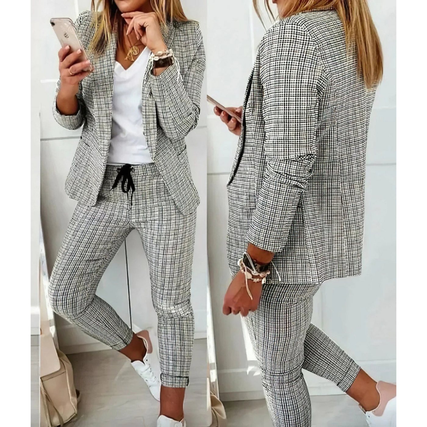 Langer Blazer und Hosen Set für Damen
