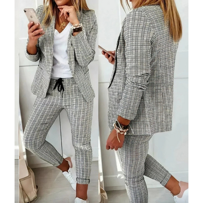 Langer Blazer und Hosen Set für Damen