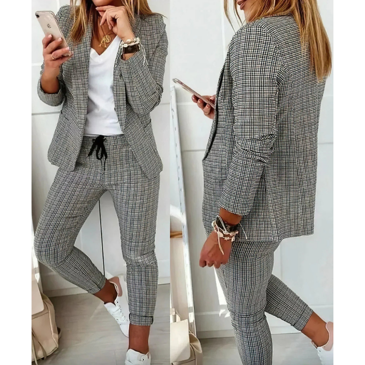 Langer Blazer und Hosen Set für Damen