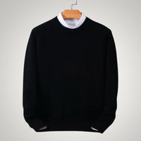 Maximilian | Herren Klassischer Rundhals-Strickpullover in Schwarz