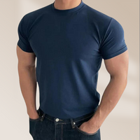 Herren Perfekt sitzende T-Shirt kurzarm in Marineblau