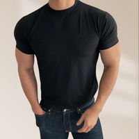 Herren Perfekt sitzende T-Shirt kurzarm in Schwarz