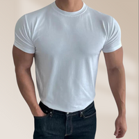 Herren Perfekt sitzende T-Shirt kurzarm in Weiß
