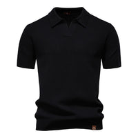 Luca | Exklusives Poloshirt mit moderner Struktur in Schwarz