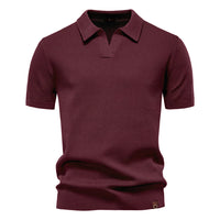 Luca | Exklusives Poloshirt mit moderner Struktur in Bordeauxrot