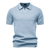 Luca | Exklusives Poloshirt mit moderner Struktur in Grau rosa blau