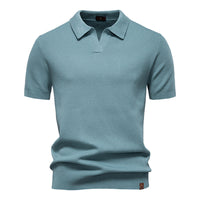 Luca | Exklusives Poloshirt mit moderner Struktur in Hellblau