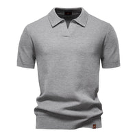Luca | Exklusives Poloshirt mit moderner Struktur in Hellgrau