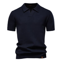 Luca | Exklusives Poloshirt mit moderner Struktur in Marineblau