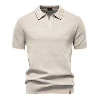 Luca | Exklusives Poloshirt mit moderner Struktur in Sand