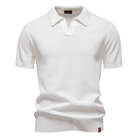 Luca | Exklusives Poloshirt mit moderner Struktur in Weiß