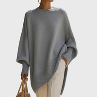 Livia | Oversize-Poncho-Pullover in Grau