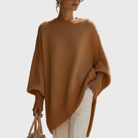 Livia | Oversize-Poncho-Pullover in Braun