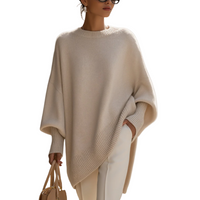 Livia | Oversize-Poncho-Pullover in Beige
