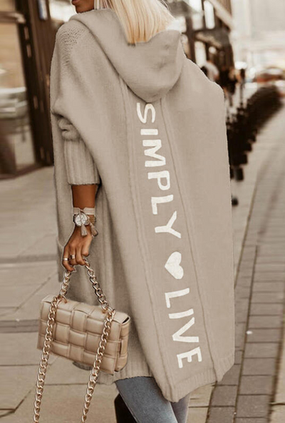 Livea | Kapuzen-Sweatjacke mit "Simply Live" Print