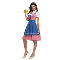 Dirndlkleid Damen Schwarz – Elegantes Dirndl Kaufen Für Jede Gelegenheit, Zeitlose Eleganz Und Hoher Tragekomfort in Rot/Blau