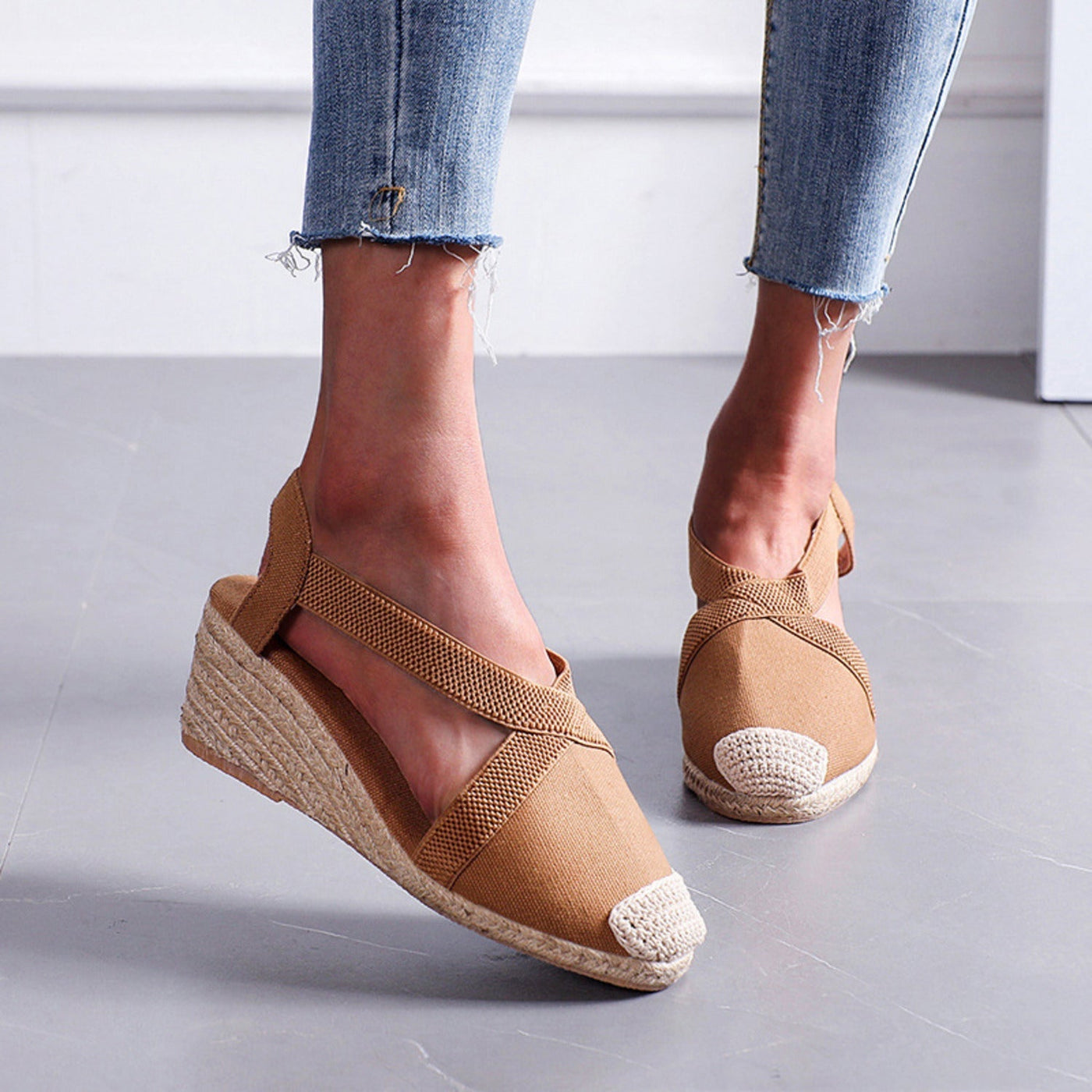 Fudus | Espadrilles Mit Geflochtener Sohle Aus Stroh