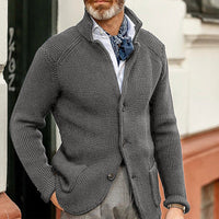 Benno- Eleganter Herren Cardigan in Grau