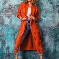 Laura | Lange Strickjacke Trenchstil in Orange