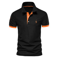 Brent - Herren-Casual-Poloshirt in Schwarz-orange