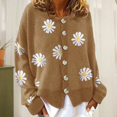 ENYA - Warme Damen-Strickjacke mit modischen Knöpfen