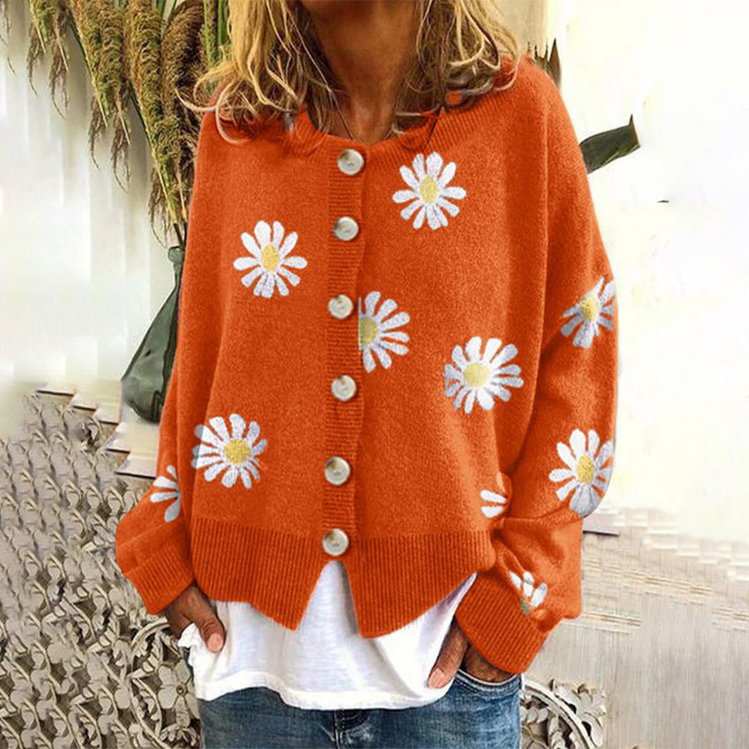 ENYA - Warme Damen-Strickjacke mit modischen Knöpfen