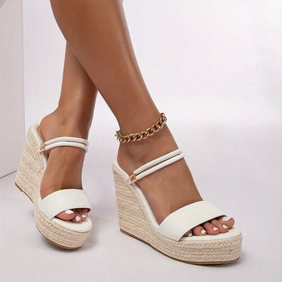 Fudus | Damen Chic Espadrille Keilabsatzsandalen