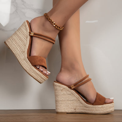 Fudus | Damen Chic Espadrille Keilabsatzsandalen